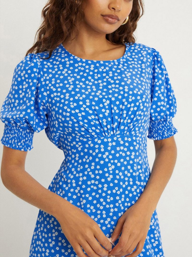 Floral Print Fit & Flare Petite Midi Dress - Image 2