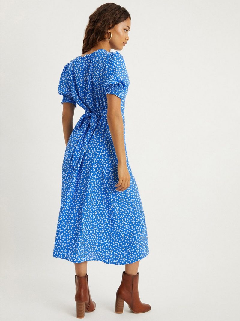 Floral Print Fit & Flare Petite Midi Dress - Image 3