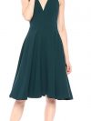 Dress the Population Women's Catalina Solid Sleeveless Fit and Flare Midi Dress