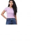 SILKCHIC Casual Regular Sleeves Solid Women Purple Top