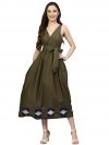 SMERA MART 100% Cotton Western Midi Dress for Women