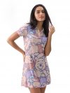 The Souled Store Official Winnie The Pooh: Faces Women and Girls Short Sleeves Collared Neck All Over Printed Polyester Blend Mini Dresses