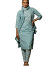 MIRCHI FASHION Women's Straight Fit Pure Cotton Mix Floral Printed Embelished Kurta Set with Dupatta and Trouser