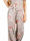 RichCoco Women's Floral Printed Jumpsuit Casual O Neck Loose Long Wide Legs Pants Jumpsuit Rompers with Pockets