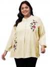 Indietoga Women's Plus Size Cotton Embroidered Longline Tunic Tops (2XL to 7XL)