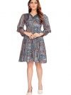 Imported Pink Printed Mini Dress - Stylish in Polyester with Vibrant Blue Color