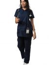 UNIFORM CRAFT Women’s Scrub Suits DSVX || 4 pocket scrubs | Ideal for doctors, dentists, vets, nurses & healthcare professionals (Olive Blue, XL)
