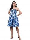 Vasper Fashion Women's Cotton Floral Printed A-Line Knee-Length Dress for Women