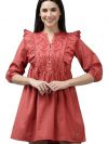 Van Heusen Women's Cotton A-Line Mid-Thigh Length Dress