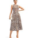 Fashion Dream Women’s Cotton Blend Printed Calf Length Dress|Printed Dress|Midi Dress|A-line Dress|Printed Calf Length Dress