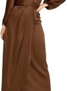 PINUPART Women's Elegant Empire Waist Long Sleeve Satin Maxi Dress