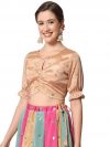 studio rasa Women's Chinon Sequin Embroidered Crop Top for Festive Wedding Party