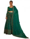Zeel Clothing Women's Zari With Sequins Embroidered Work Organza Designer Lehenga Choli with Dupatta