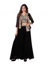 ROYALICA Women's readymade Black Indowestern lehenga choli with shrug.