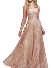 Meier Women's Strapless Bustier Illusion Bodice Glitter Prom Formal Evening Dress