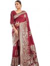 Monjolika Fashion Women's Banarasi Silk Saree in Satin and traditional golden zari work comes with Unstitched Blouse Piece
