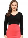 Monte Carlo Womens Solid V Neck Full Sleeve Sweater