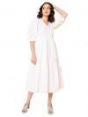 HIGH STAR Women's Cotton Pleated Maxi Casual Dress