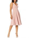 Dress the Population Women's Catalina Solid Sleeveless Fit and Flare Midi Dress