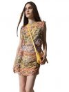 ONLY Abstract Printed Ruffled Ruched Chiffon Sheath Mini Dress
