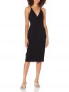 Dress the Population Women's Lyla Plunging Sleeveless Fitted Midi Sheath