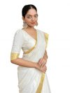 Yashika Women's Trendy Cotton Silk Saree with Blouse Material|| Pongal Special South Indian kerala Saree With Blouse Piece