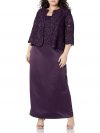 Alex Evenings Women's Plus-Size Long A-Line Mock Jacket Dress with Open Jacket