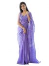 Women's Kanjivaram Soft Cotton Linen Silk Saree With Blouse Piece