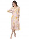 VERO MODA Women's Rayon Fit and Flare Midi Dress