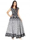 NEW KANISHKA BOUTIQUE Women Fit and Flare Cotton Fabric Printed A-Line Maxi Midi Western Long Gown jaipuri printed jaipuri dress