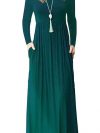 MISFAY Women's Long Sleeve Loose Plain Maxi Dresses Casual Long Dresses with Pocket