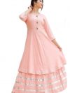 Women's Rayon Blend Anarkali Solid Kurta with Palazzo Set/Women Ethnic Rayon Cotton Kurta and Palazzo Dress